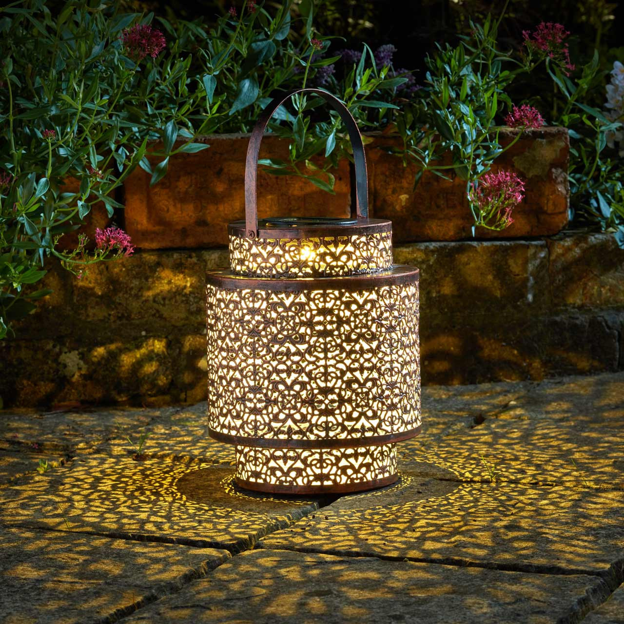 Smart Solar LED Tangier 22.5cm Lantern Bronze | SimplyLED