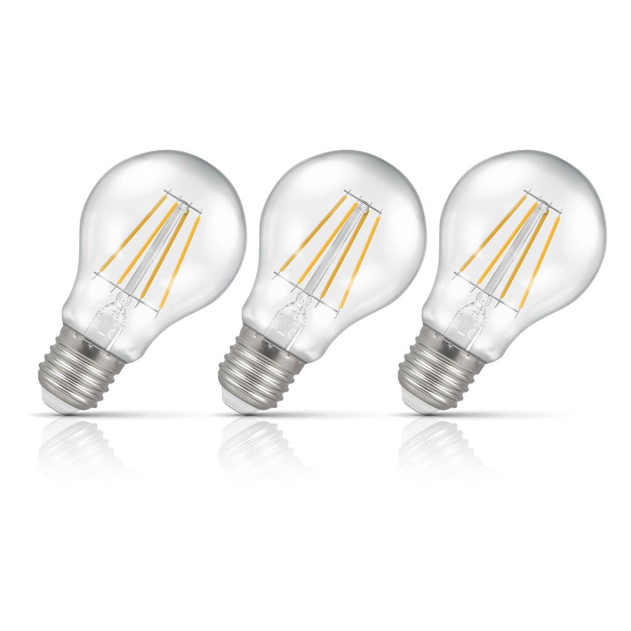 Pack Of 3 Pifco 7W LED Cool White Bulbs – E27 Large Edison Screw, 6500K, 595 Lumens