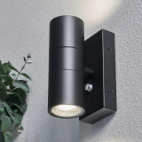 Zink LETO Outdoor Up and Down Wall Light with Dusk Til Dawn Sensor Black 2