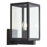 Zinc HESTIA Outdoor Glass Panel Box Lantern Black 2