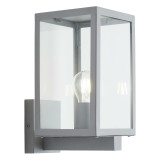 Zinc HESTIA Outdoor Glass Panel Box Lantern Silver 2