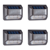 SuperBright Solar Powered LED PREMIER Wall and Fence Light 4-Pack White Black 2