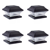 SuperBright Solar Powered LED Post Light 4-Pack White Black 2