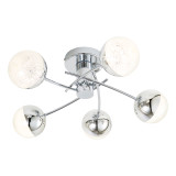 Spa Rhodes LED 5 Light Ceiling Light 24W Cool White Crackle Effect and Chrome 2