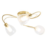 Spa Veria 3 Light Ceiling Light Clear Glass and Satin Brass 2