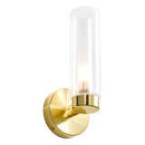 Spa Sparti Tubular Wall Light Clear Glass and Satin Brass 2