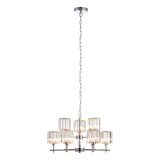 Spa Pegasi 9 Light Chandelier Crystal Glass and Chrome 2