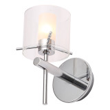 Spa Gene Single Cylinder Wall Light Clear Glass and Chrome 2