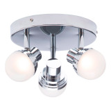 Spa Milan LED 3 Light Ceiling Spotlight 15W Warm White Opal and Chrome 2