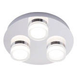 Spa Amalfi LED 3 Light Ceiling Spotlight 15W Cool White Opal and Chrome 2