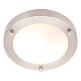 Spa 180mm Delphi LED Flush Ceiling Light 12W Cool White Opal Glass and Satin Nickel 2