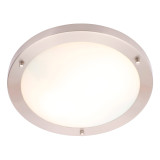 Spa 310mm Delphi LED Flush Ceiling Light 18W Cool White Opal Glass and Satin Nickel 2