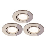 Spa Como LED Tiltable Fire Rated Downlight 5W Dimmable 3-Pack Cool White Black Chrome IP65 2