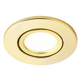 Spa Como LED Tiltable Fire Rated Downlight 5W Dimmable Cool White Satin Brass IP65 2