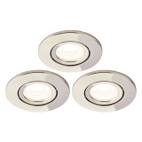 Spa Como LED Tiltable Fire Rated Downlight 5W Dimmable 3-Pack Cool White Satin Nickel IP65 2