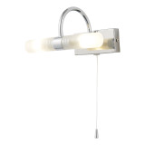 Spa Corvus 2-Light Wall Light with Pull Switch Opal Glass and Chrome 2