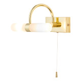 Spa Corvus 2-Light Picture/Mirror Light with Pull Switch Opal Glass and Satin Brass 2