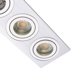 Inlight Pasto Triple Ceiling Downlight Polished Silver 3