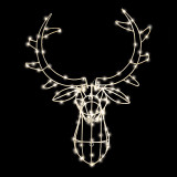 Festive 70cm Twinkling Reindeer Head Christmas Decoration 120 Warm White LEDs 1