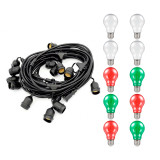 Christmas Festoon Light Premium 5m Connectible Outdoor White, Red and Green with 10x LED GLS 2