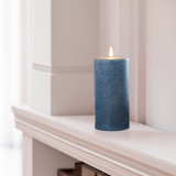 Festive Battery Operated Wax Firefly Pillar Candles With Timer Blue Pack of 3 6