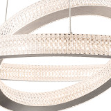 Firstlight Diamond Modern Style LED 2-Ring Pendant Light 43W Warm White in Aluminium and Prismatic 2