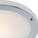 Firstlight Rondo Modern Style LED 31cm Flush Ceiling Light 12W Warm White in Chrome and Opal Glass 2
