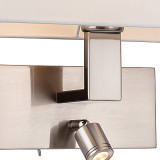 Firstlight Raffles LED 2-Light Wall Light 1W Warm White Brushed Steel and Cream Shade 2