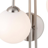 Firstlight Lyndon Art Deco Style 2-Light Wall Light in Brushed Steel and Opal Glass 2