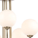 Firstlight Lyndon Art Deco Style 5-Light Semi-Flush Ceiling Light in Antique Brass and Opal Glass 2