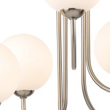 Firstlight Lyndon Art Deco Style 5-Light Semi-Flush Ceiling Light in Brushed Steel and Opal Glass 2