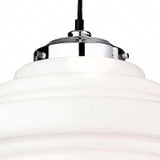 Firstlight Art Deco Classic 1930's Style Decorative Pendant Light in Chrome and Milky White Glass 2