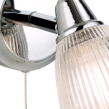 Firstlight Echo Modern Style Wall Light with On/Off Pull Cord in Chrome and Clear Ribbed Glass 2