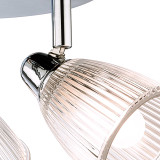Firstlight Echo Modern Style 3-Light Flush Ceiling Light in Chrome and Clear Ribbed Glass 2
