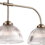 Firstlight Ashford Classic Style 3-Light Pendant Bar Light in Antique Brass and Clear Ribbed Glass 2