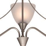 Firstlight Santana Classic Style 3-Light Flush Ceiling Light in Satin Steel and Opal Glass 2