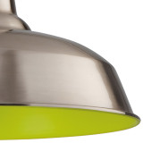 Firstlight Smart Modern Style 30cm Pendant Light Brushed Steel and Green Inner 2