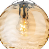 Firstlight Mercury Decorative-Wave Style 25cm Pendant Light in Chrome and Amber Glass 2