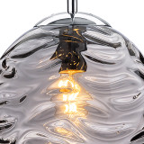 Firstlight Mercury Decorative-Wave Style 25cm Pendant Light in Chrome and Smoked Glass 2