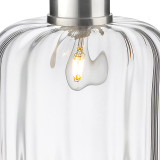 Firstlight Eton Elegant Style 26cm Pendant Light in Aluminium and Clear Glass 2