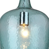 Firstlight Glass Elegant Style Textured Pendant Light in Chrome and Aqua Glass 2