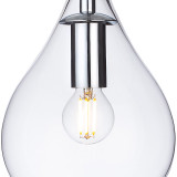 Firstlight Omar Elegant Style Teardrop-Shaped Pendant Light in Chrome and Clear Ribbed Glass 2