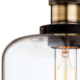 Firstlight Empire Industrial Style 17cm Pendant Light in Antique Brass and Clear Glass 2