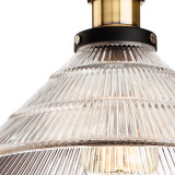 Firstlight Empire Industrial Style 25cm Pendant Light in Antique Brass and Clear Fluted Glass 2