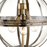 Firstlight Mayfair Victorian Style 3-Light Pendant Light in Antique Brass and Clear Glass 2