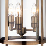 Firstlight Imperial Classic Lantern Style 3-Light Pendant Light in Antique Brass and Clear Glass 2
