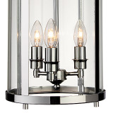 Firstlight Imperial Classic Lantern Style 3-Light Pendant Light in Chrome and Clear Glass 2