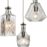 Firstlight Decanter Modern Style 3-Light Pendant Light in Chrome and Clear Decorative Glass 2
