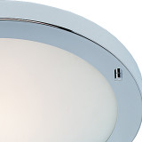 Firstlight Rondo Modern Style 31cm Flush Ceiling Light in Chrome and Opal Glass 2