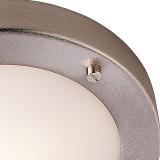 Firstlight Rondo Modern Style 18cm Flush Ceiling Light in Brushed Steel and Opal Glass 2